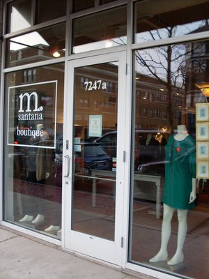 Logo design applied on glass window - M. Santana