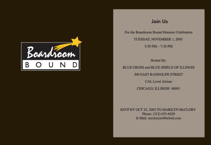 Corporate event invitation design sample - inside